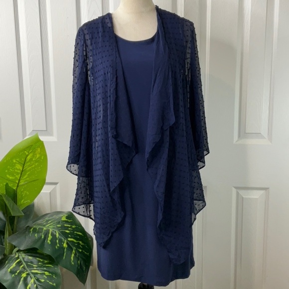 Studio One - Sandra Darren 75827 - Open Front Jacket Sheath Dress  Size S - Picture 3 of 15